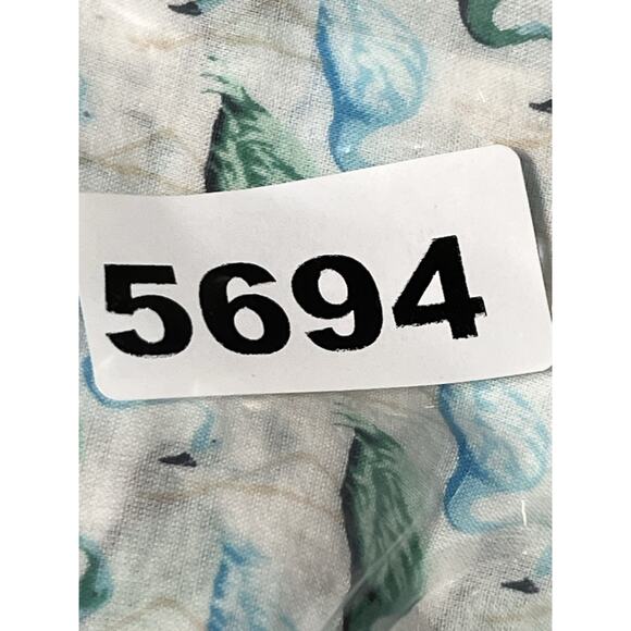 Tory Burch Flamingo Shirt Womens XS White Green Button Up Roll Tab Lightweight - Picture 14 of 14